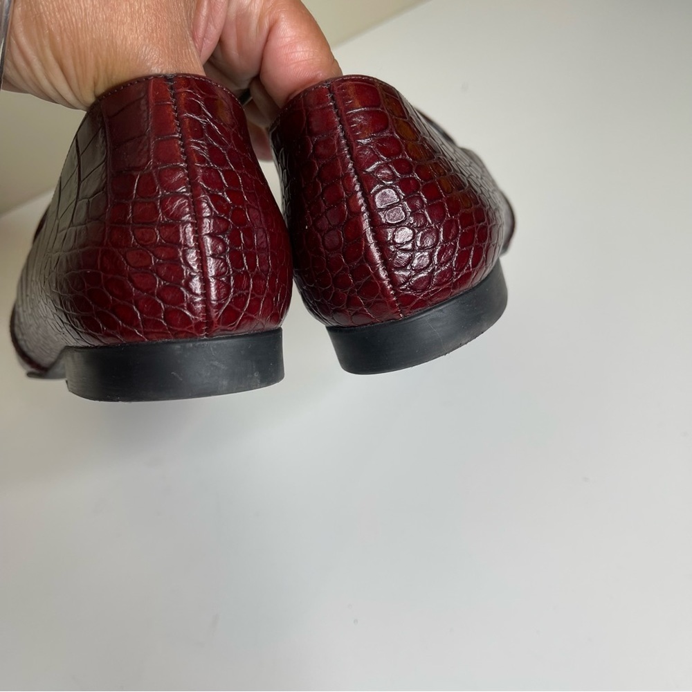 Paul Green Belinda Flats Leather Croc Embossed Pointed Toe Paul green si… - Picture 6 of 10